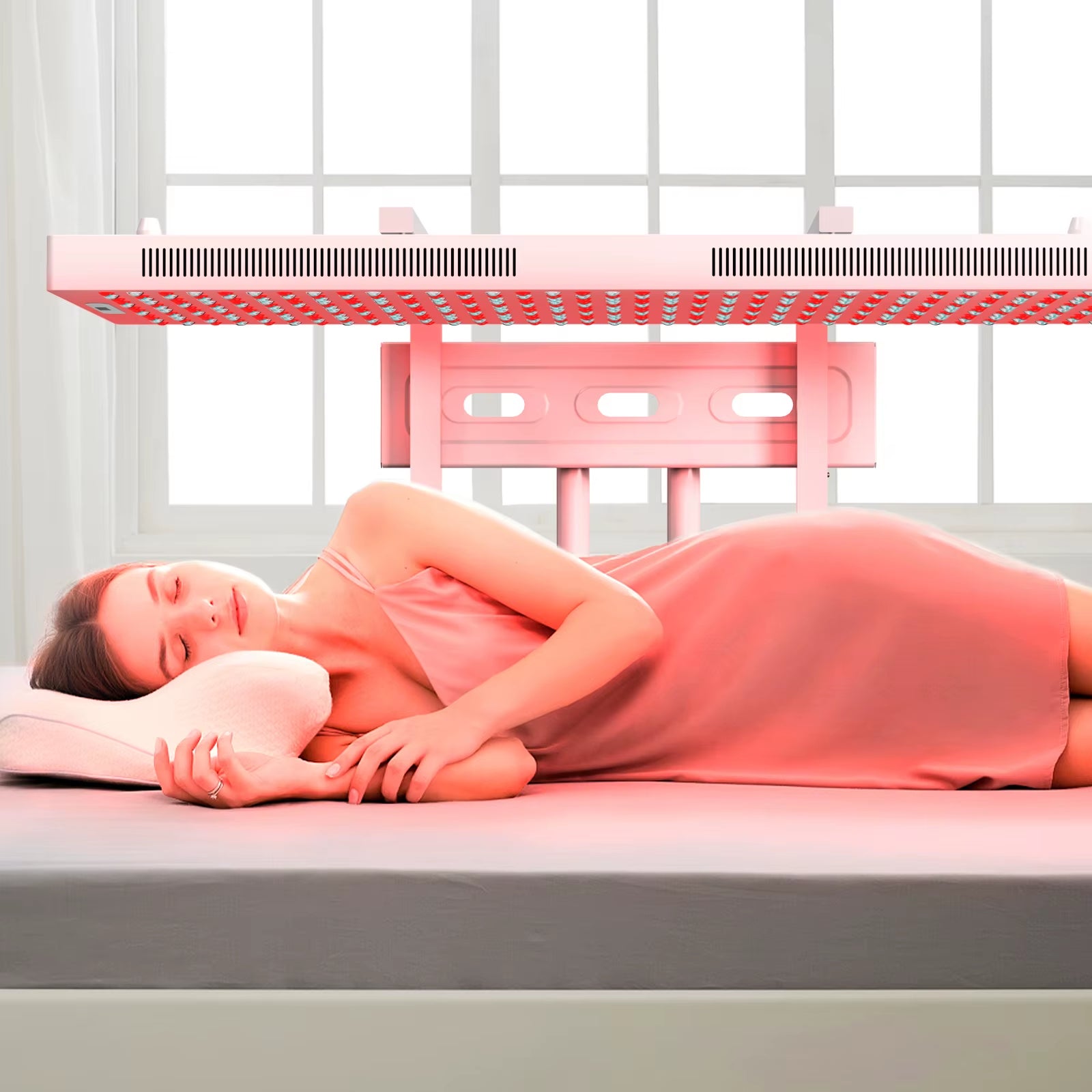 Bonliter Full Body Led Red Light Panel Stand up Vertical Horizontal Red Light Therapy Stand Adjustable Height Mobile Floor Stand