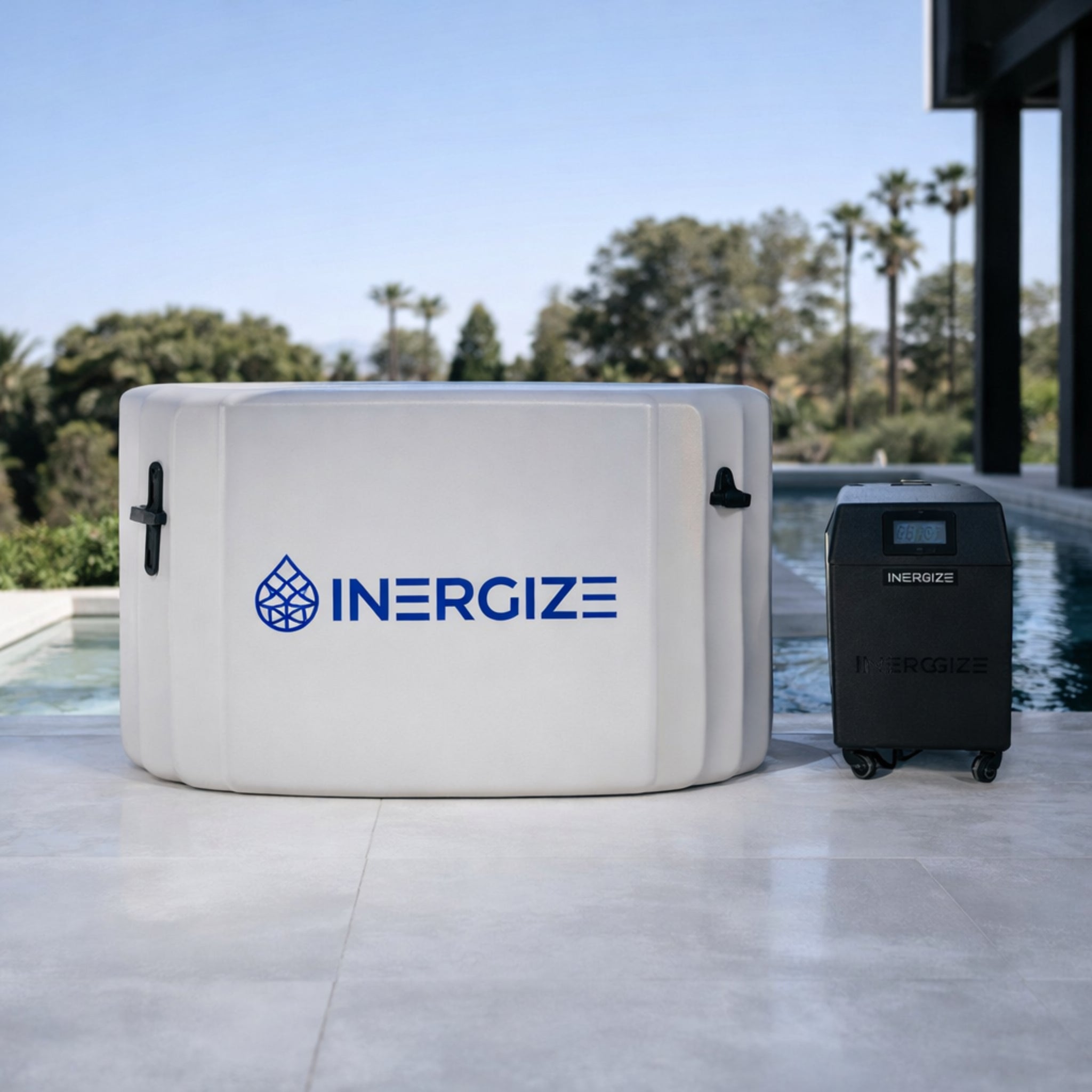 Inergize Cold Plunge Elite Tub — 0.8HP Chiller, 37°F–104°F, Quad Filtration, App-Controlled, Fits 6'5" / 300 lbs