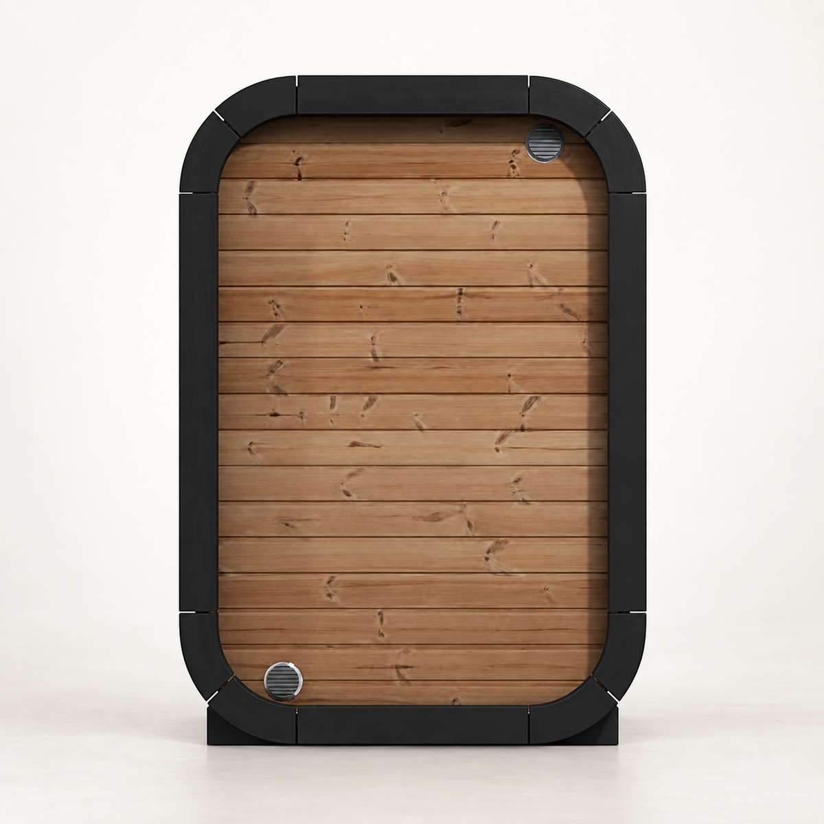 SaunaLife CL3G cube sauna, rear wall of Thermo-Spruce staves with vents
