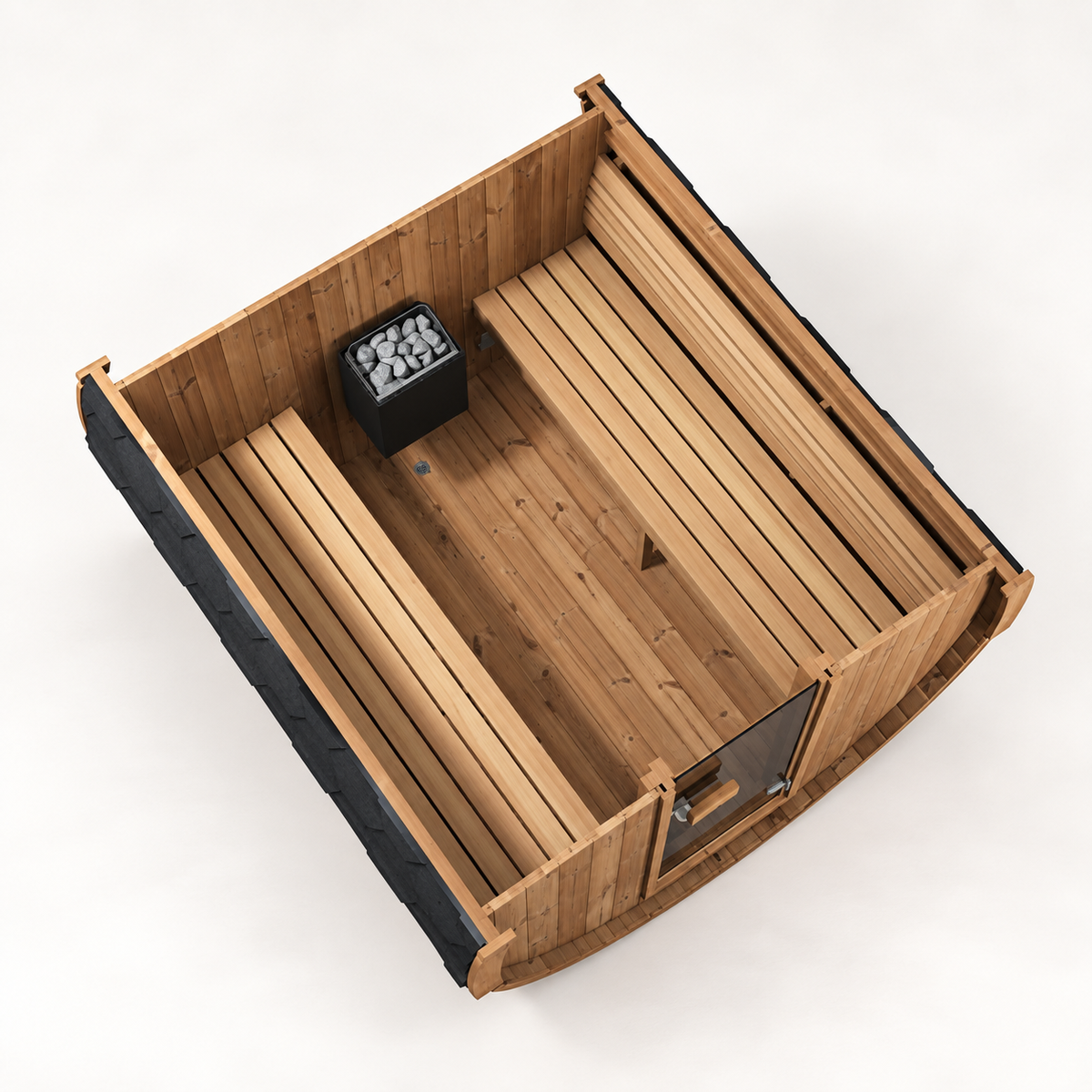 E7G 4-Person Outdoor Traditional Barrel Sauna