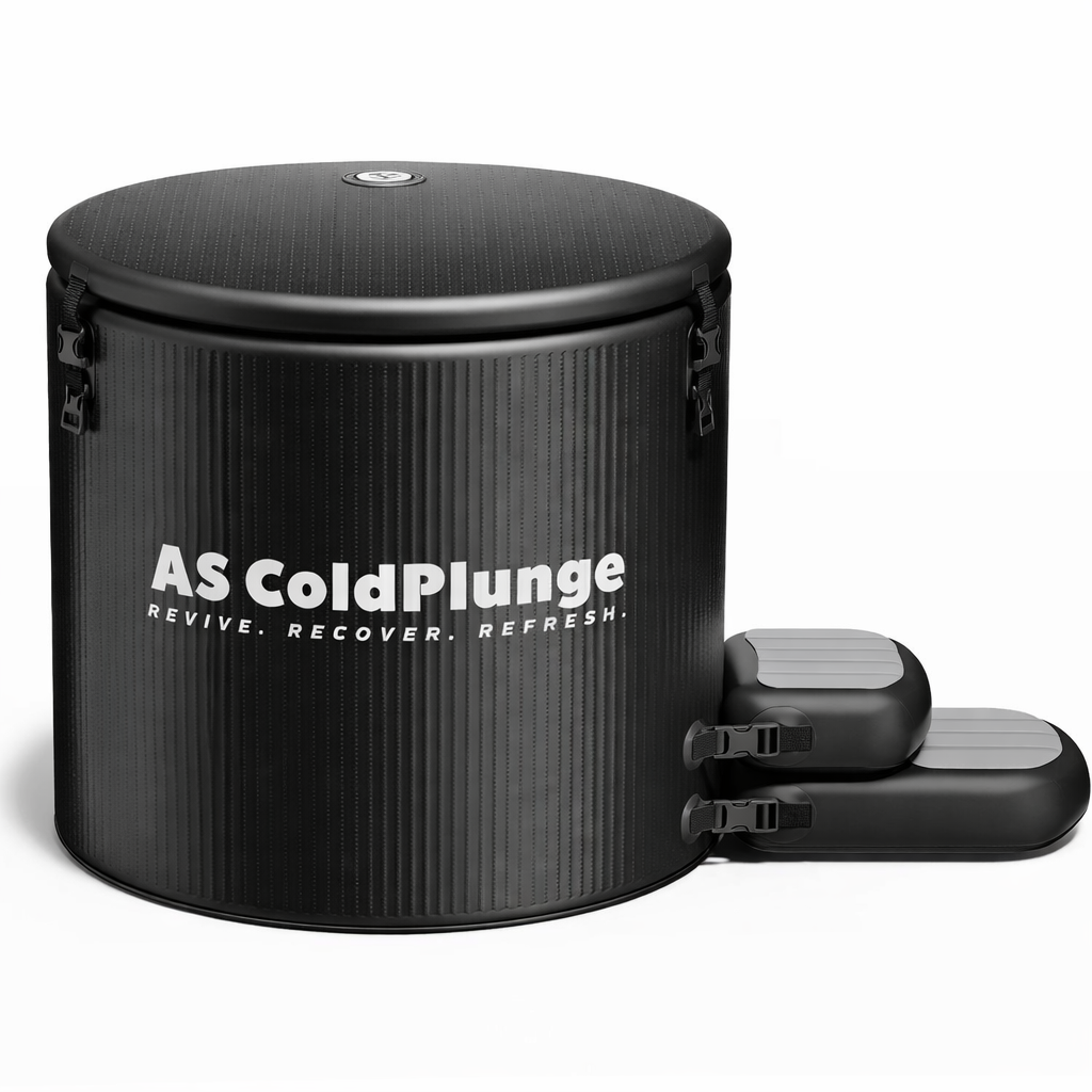 120-Gallon Cold Plunge Tub — Inflatable, Portable, Chiller-Compatible — Insulated Lid, Step Stool, Indoor/Outdoor