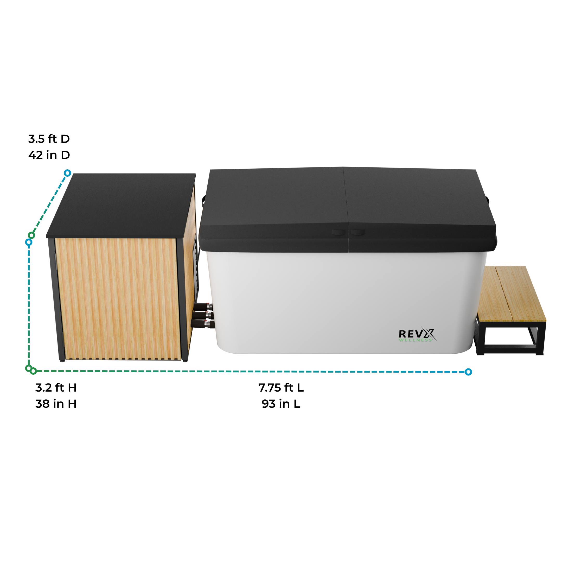 RevX X Tub — Acrylic Cold Plunge with LUX Chiller