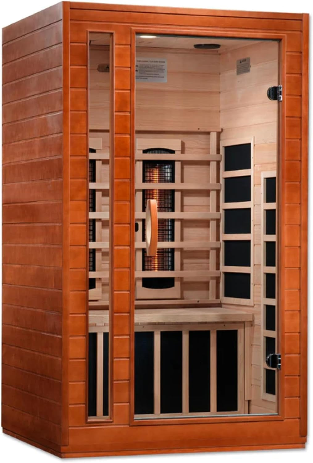 DYNAMIC SAUNAS Cordoba 2-Person Full Spectrum Infrared Sauna with Red Light Therapy & Bluetooth Speakers | Personal Indoor Dry Heat Sauna Room for Spa, Home & Gym – Made from Canadian Hemlock