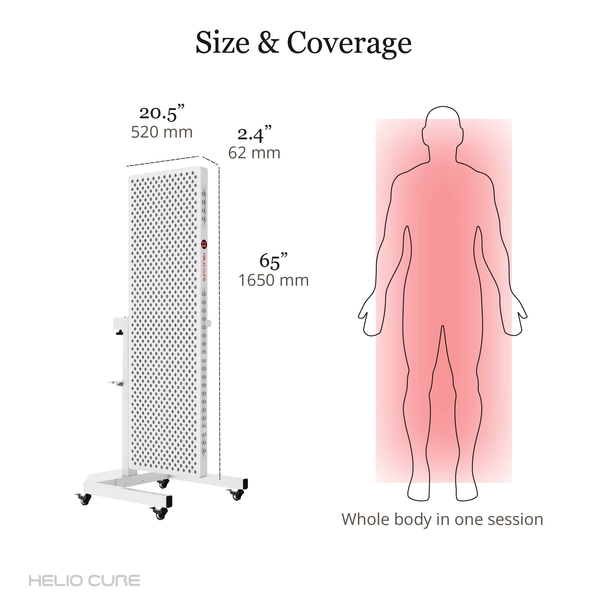 Helio Nova — 6-Wavelength Full-Body Red Light Panel with Stand
