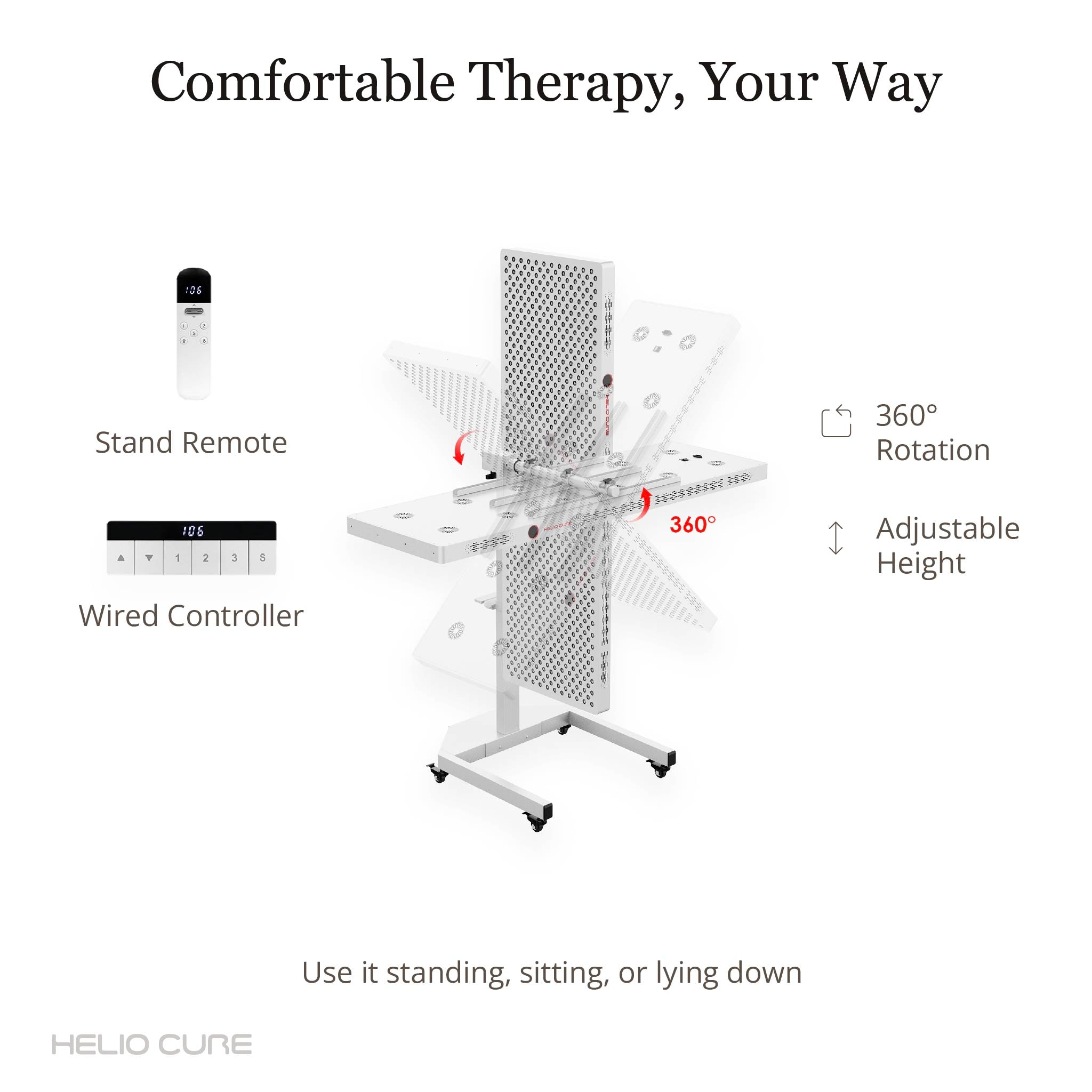 Helio Nova — 6-Wavelength Full-Body Red Light Panel with Stand