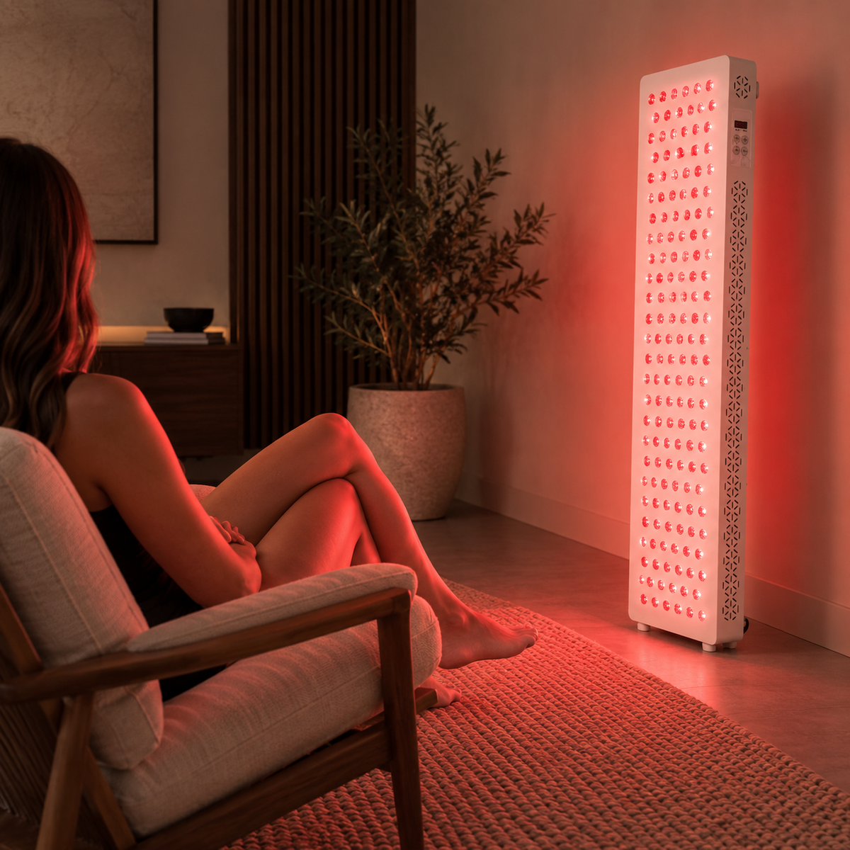 Red Nova Compact 900 panel in use in a living room seating area
