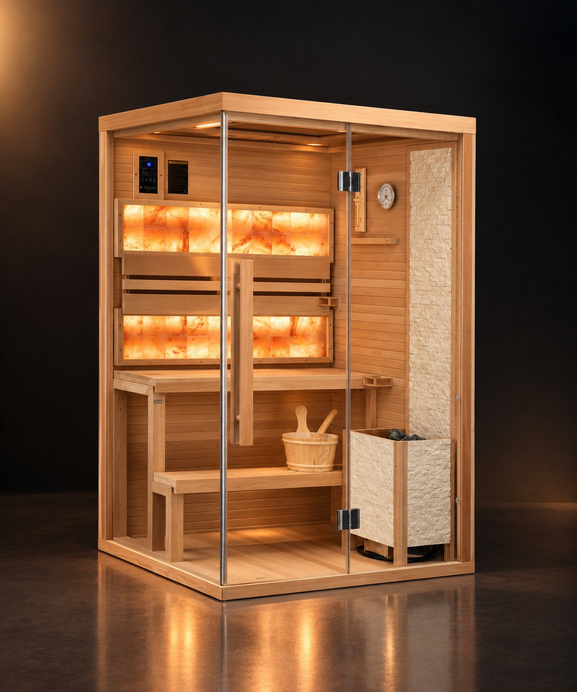 2-person traditional steam sauna, front view