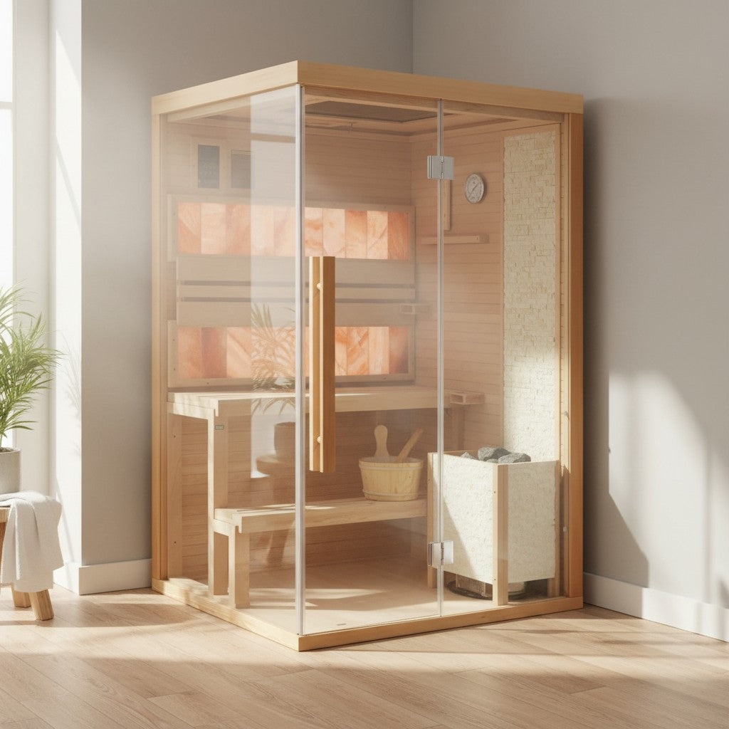 2-person traditional steam sauna in a room