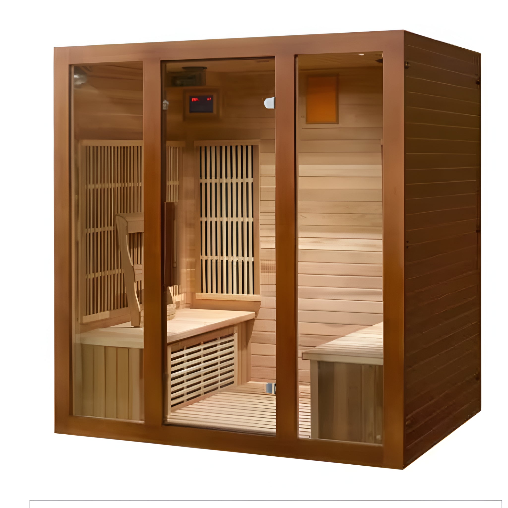 4-Person Cedar Wood Indoor Infrared Sauna — 10 Carbon FAR Infrared Heaters, CSA Certified, ETL Listed