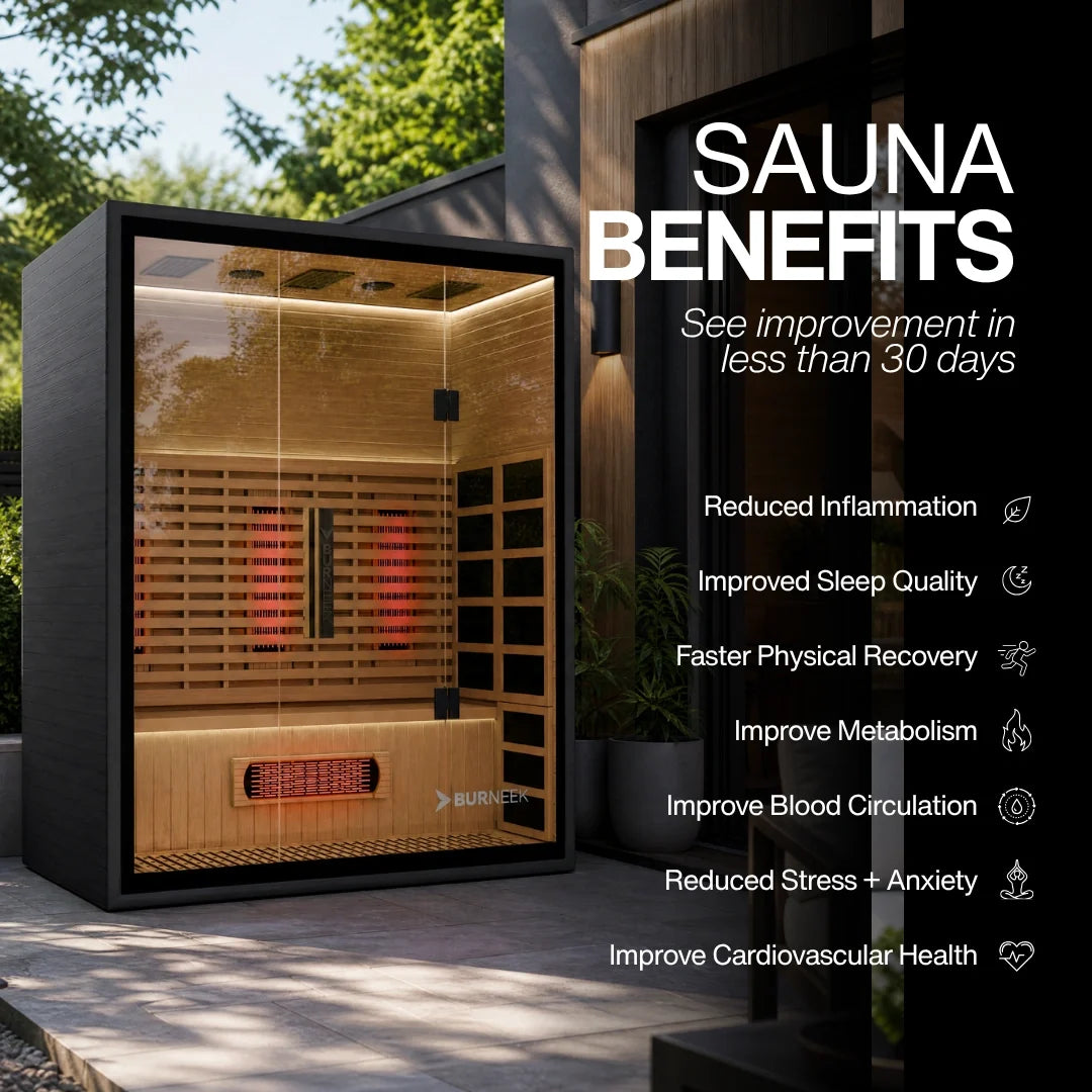 Burneek® Onyxeek: 3-Person Full-Spectrum Quartz Infrared Sauna