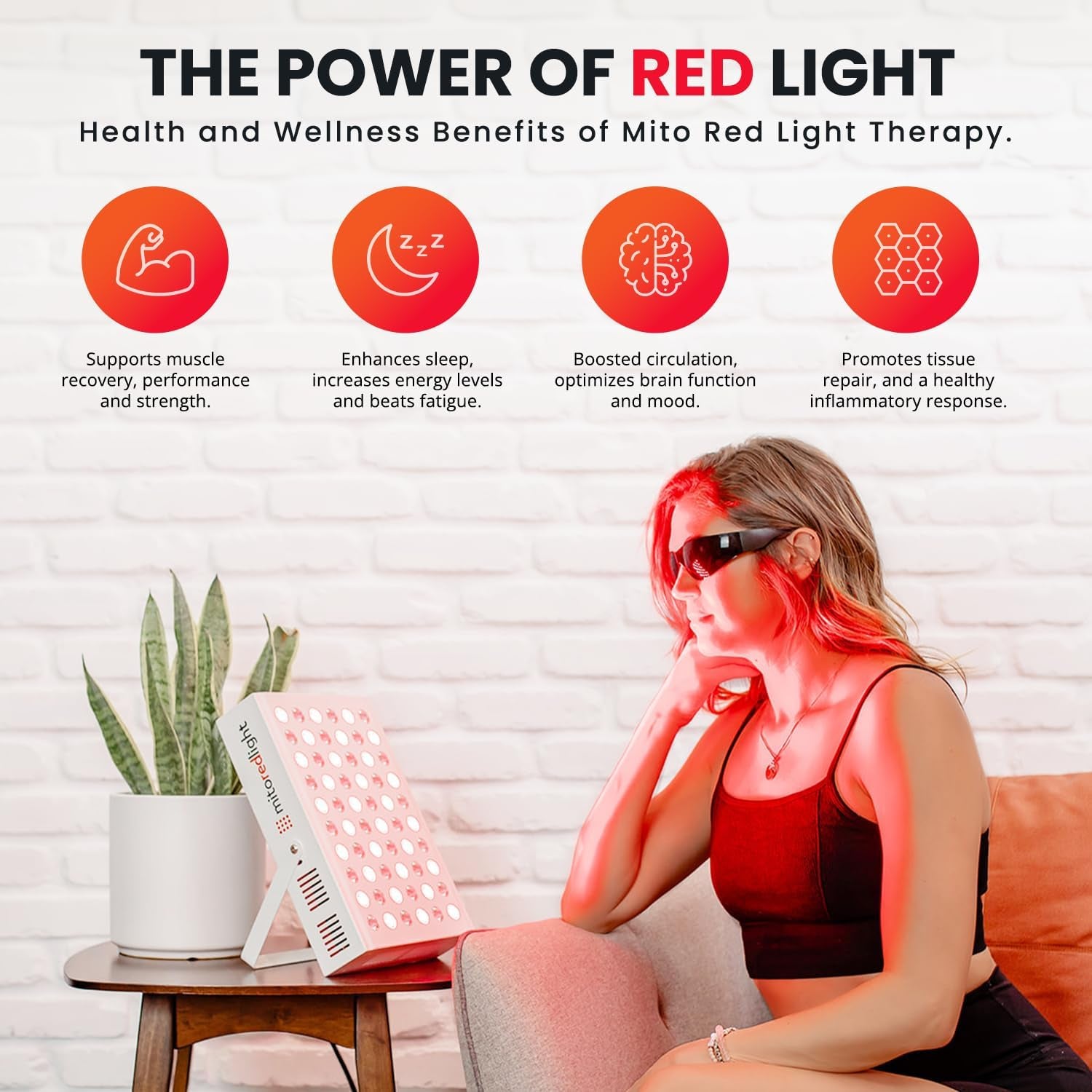 – Mitomin 2.0 Red Light Panel – Red Light Therapy for Face and Neck – Red Light & near Infrared Red Light Therapy – At-Home Red Light Therapy for Body