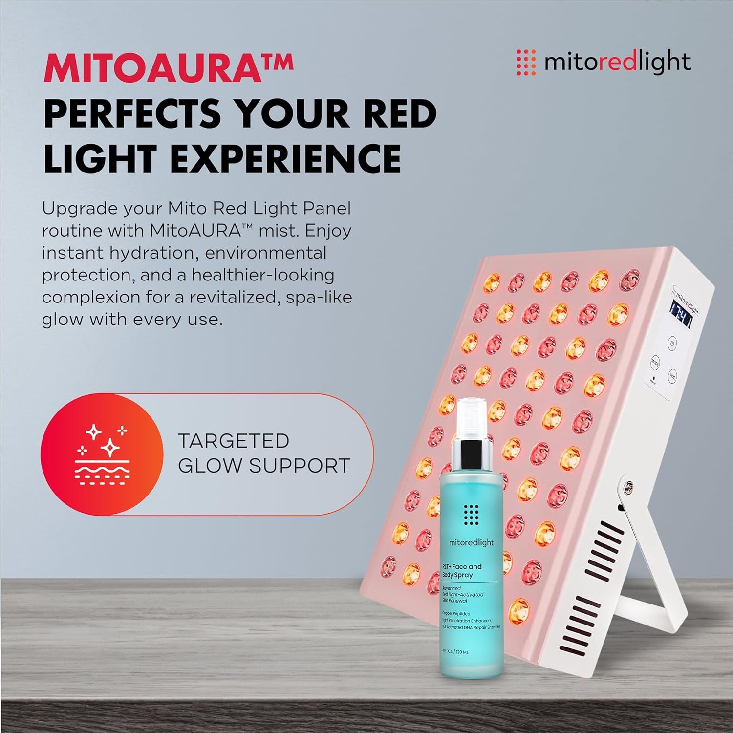 – Mitomin 2.0 Red Light Panel – Red Light Therapy for Face and Neck – Red Light & near Infrared Red Light Therapy – At-Home Red Light Therapy for Body
