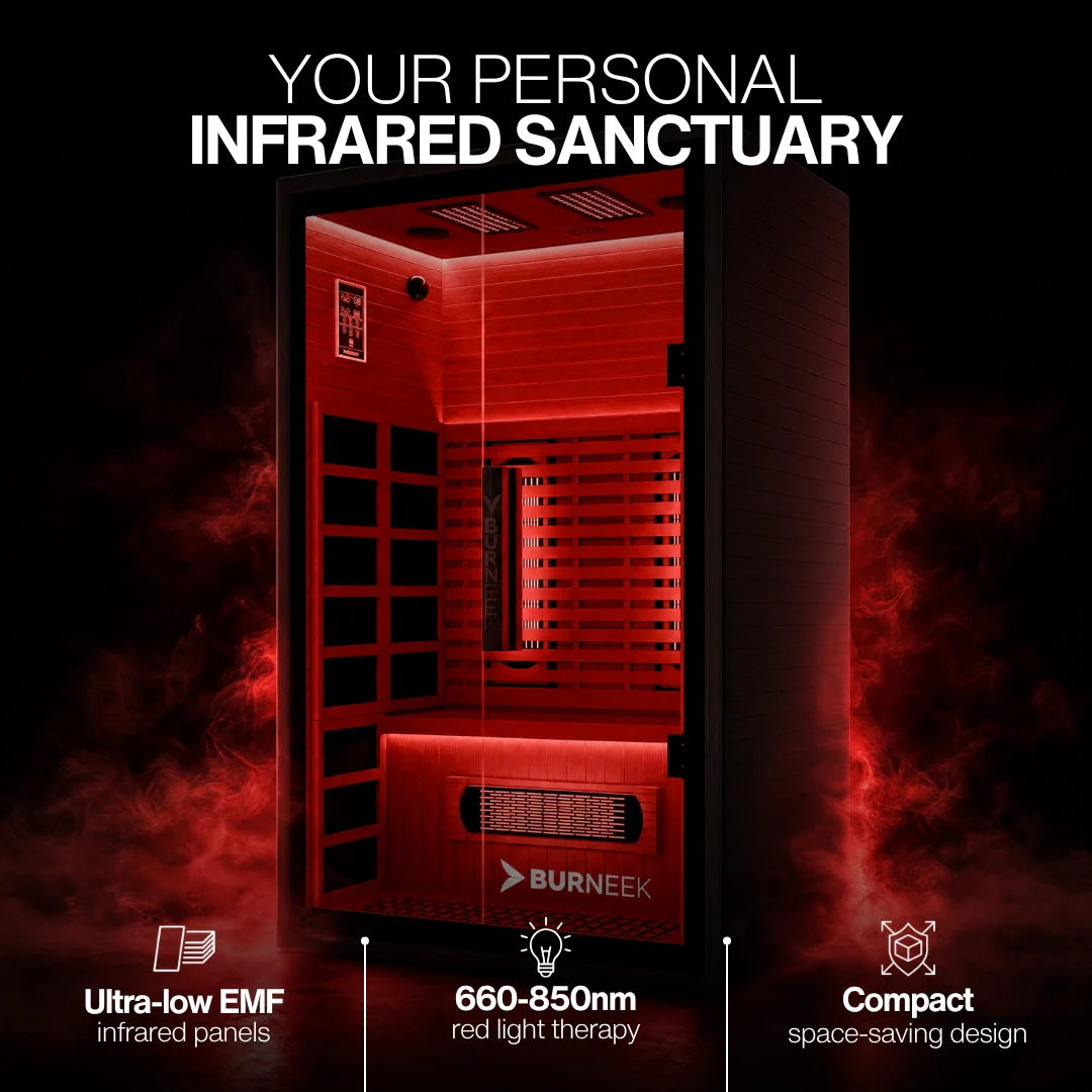 Burneek® Onyxeek: 2-Person Full-Spectrum Quartz Infrared Sauna