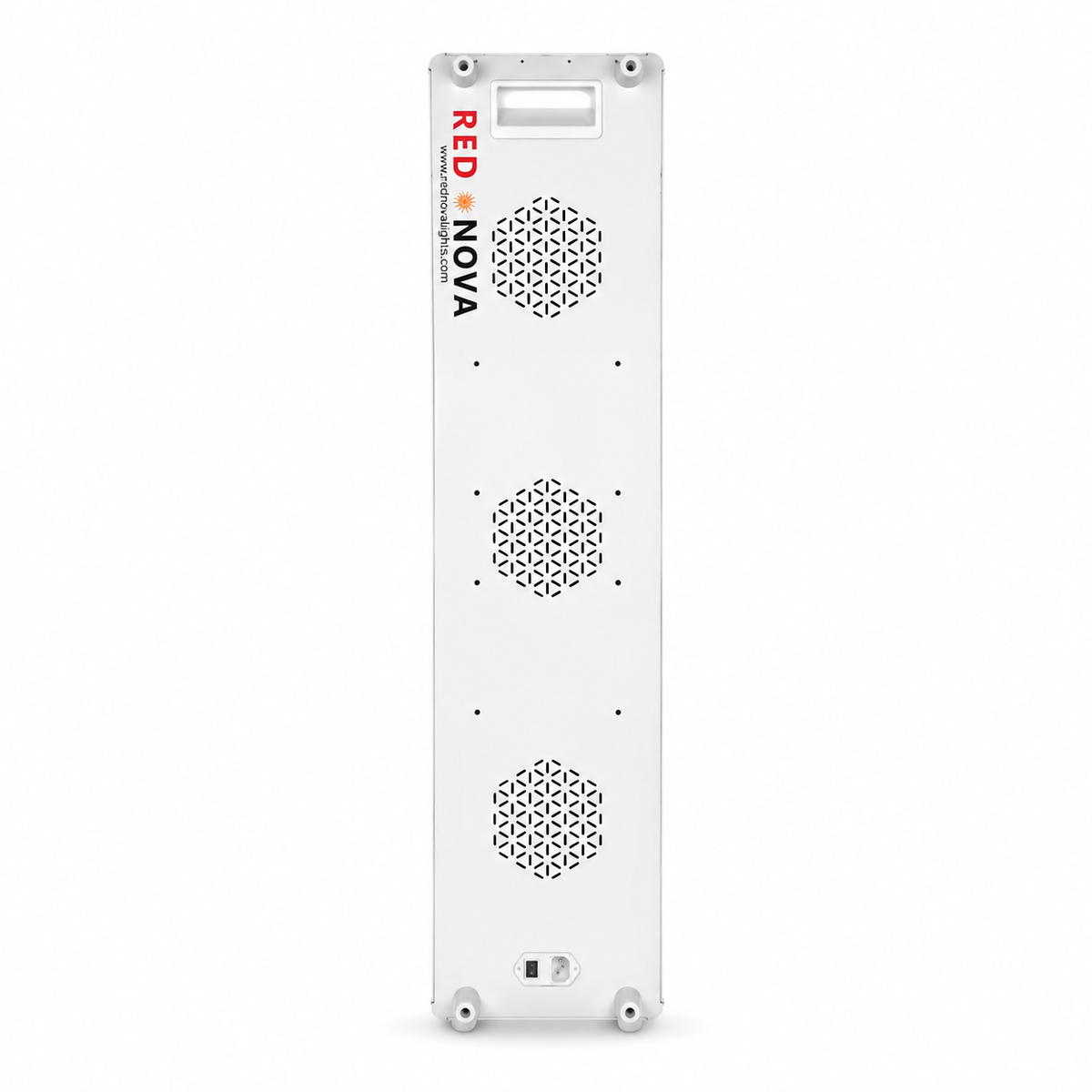 Red Nova Compact 900 red light panel, back view showing fans and power switch