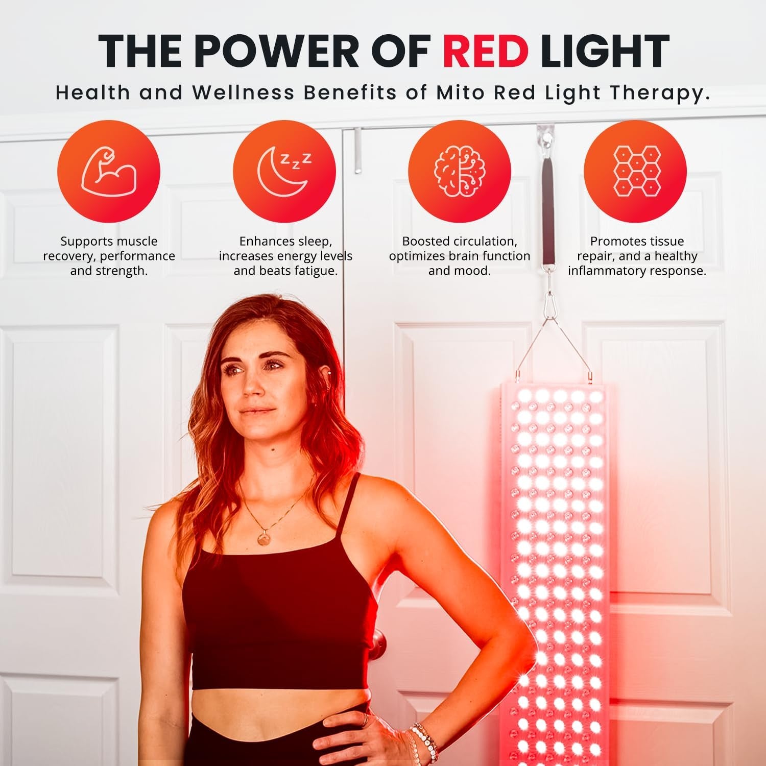 – Mitomax 2.0 Red Light Panel – Red Light Therapy for Face and Neck – Red Light & near Infrared Red Light Therapy – At-Home Red Light Therapy for Body