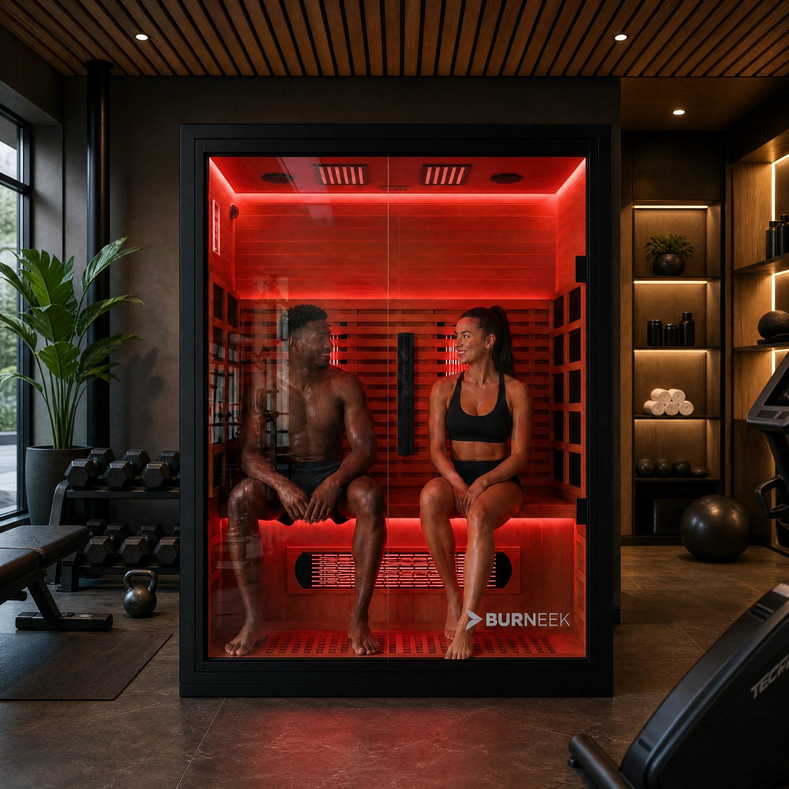 Burneek® Onyxeek: 2-Person Full-Spectrum Quartz Infrared Sauna