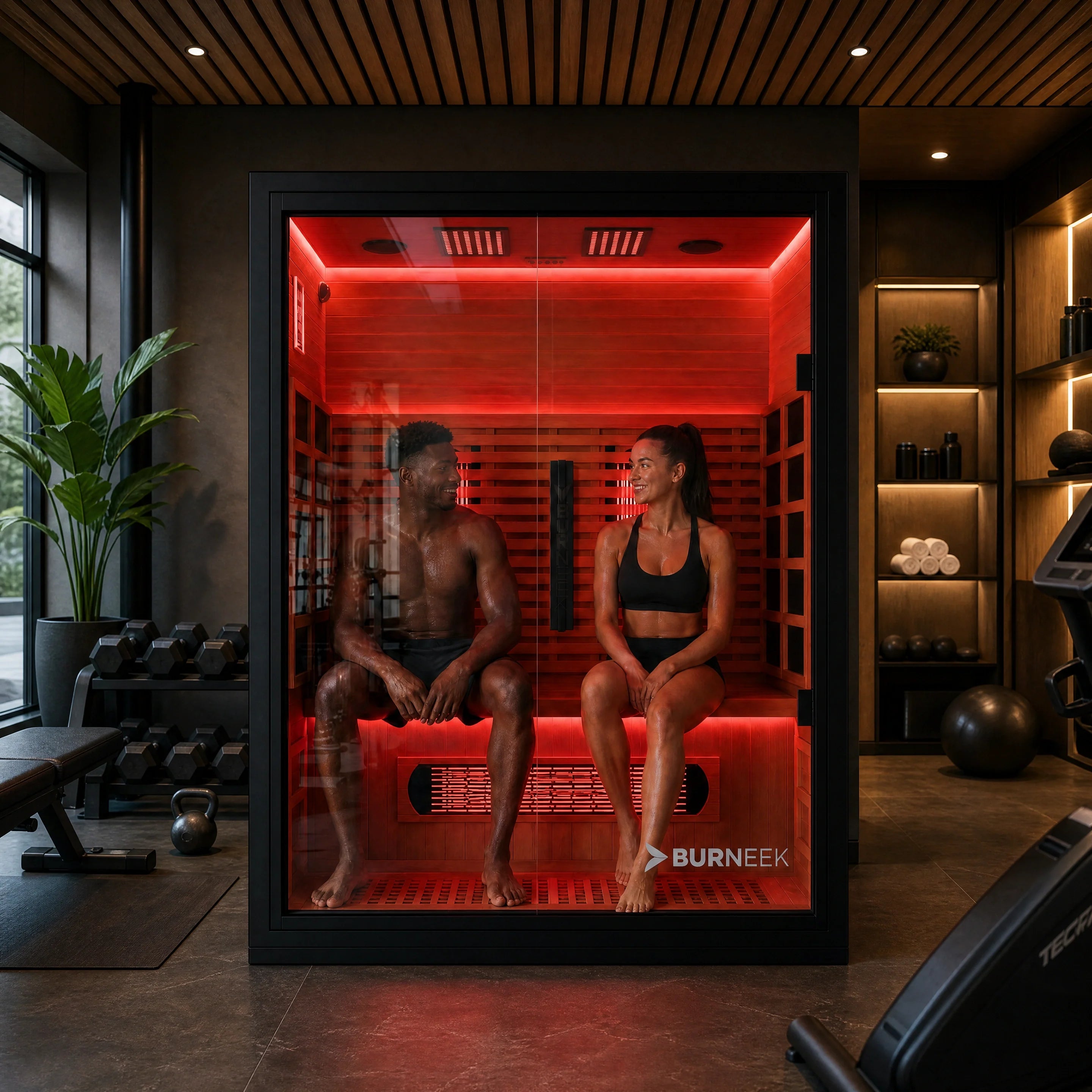 Burneek® Onyxeek: 2-Person Full-Spectrum Quartz Infrared Sauna