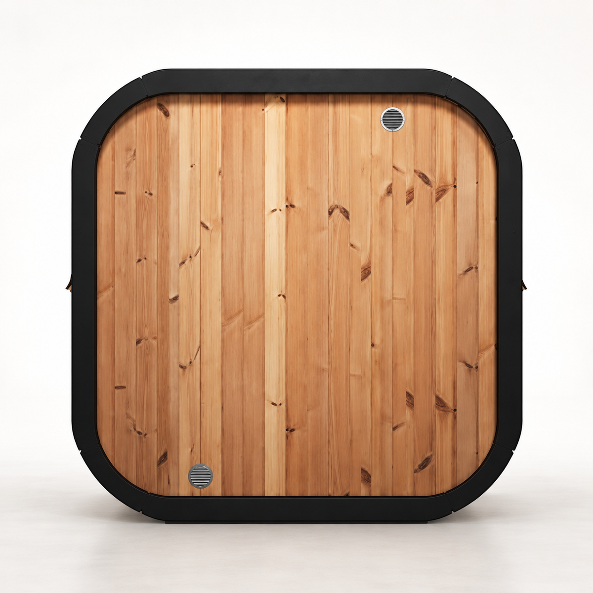 SaunaLife CL7G cube sauna, rear wall of Thermo-Spruce with two vents