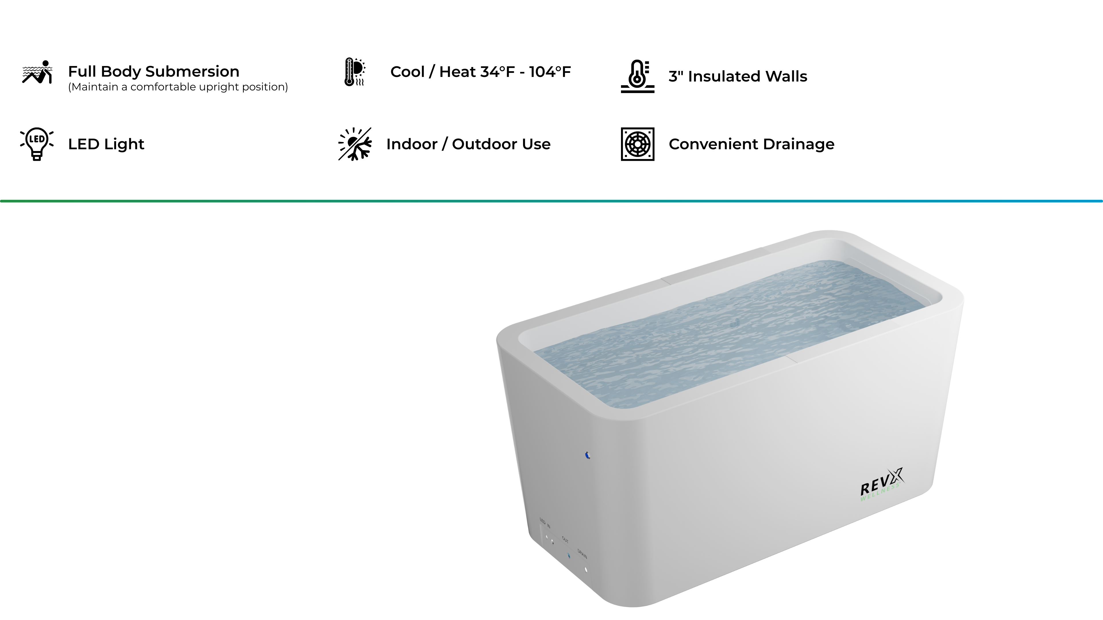 RevX X Tub — Acrylic Cold Plunge with LUX Chiller