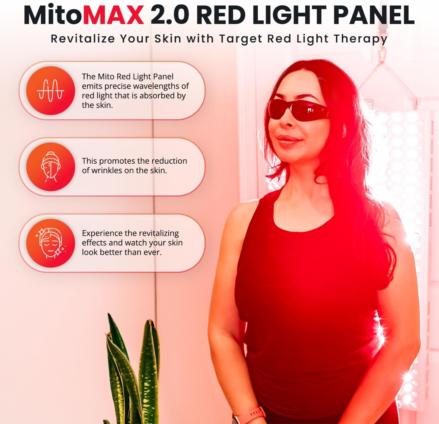 – Mitomax 2.0 Red Light Panel – Red Light Therapy for Face and Neck – Red Light & near Infrared Red Light Therapy – At-Home Red Light Therapy for Body