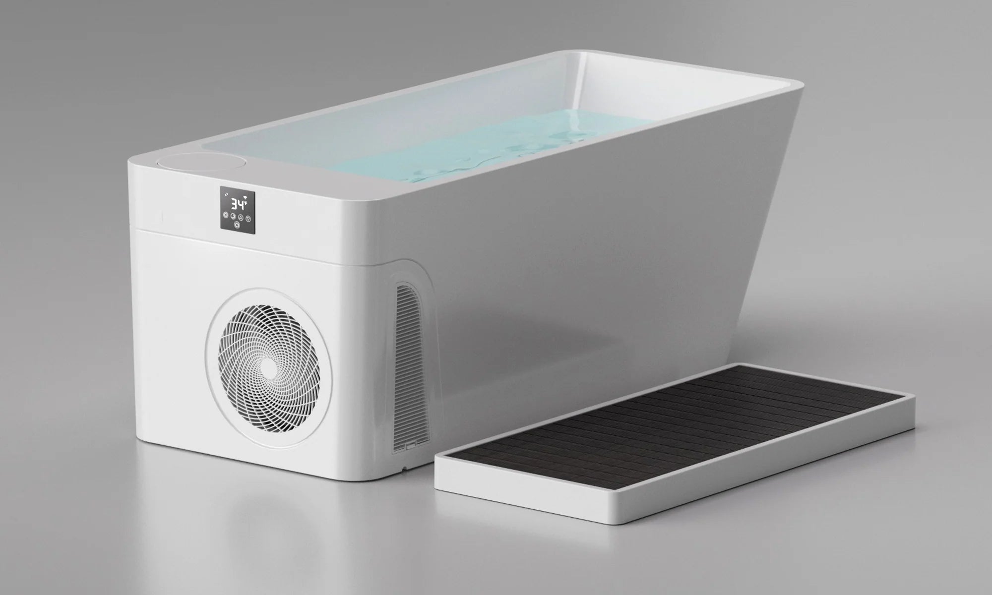 DeepTime Cold Plunge All-In with integrated chiller and step platform