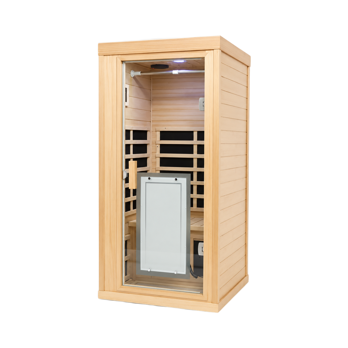 1 Person Indoor FAR Infrared Sauna, Canadian Hemlock, 7 Heaters, ETL & cETL Listed, 120V, 1700W