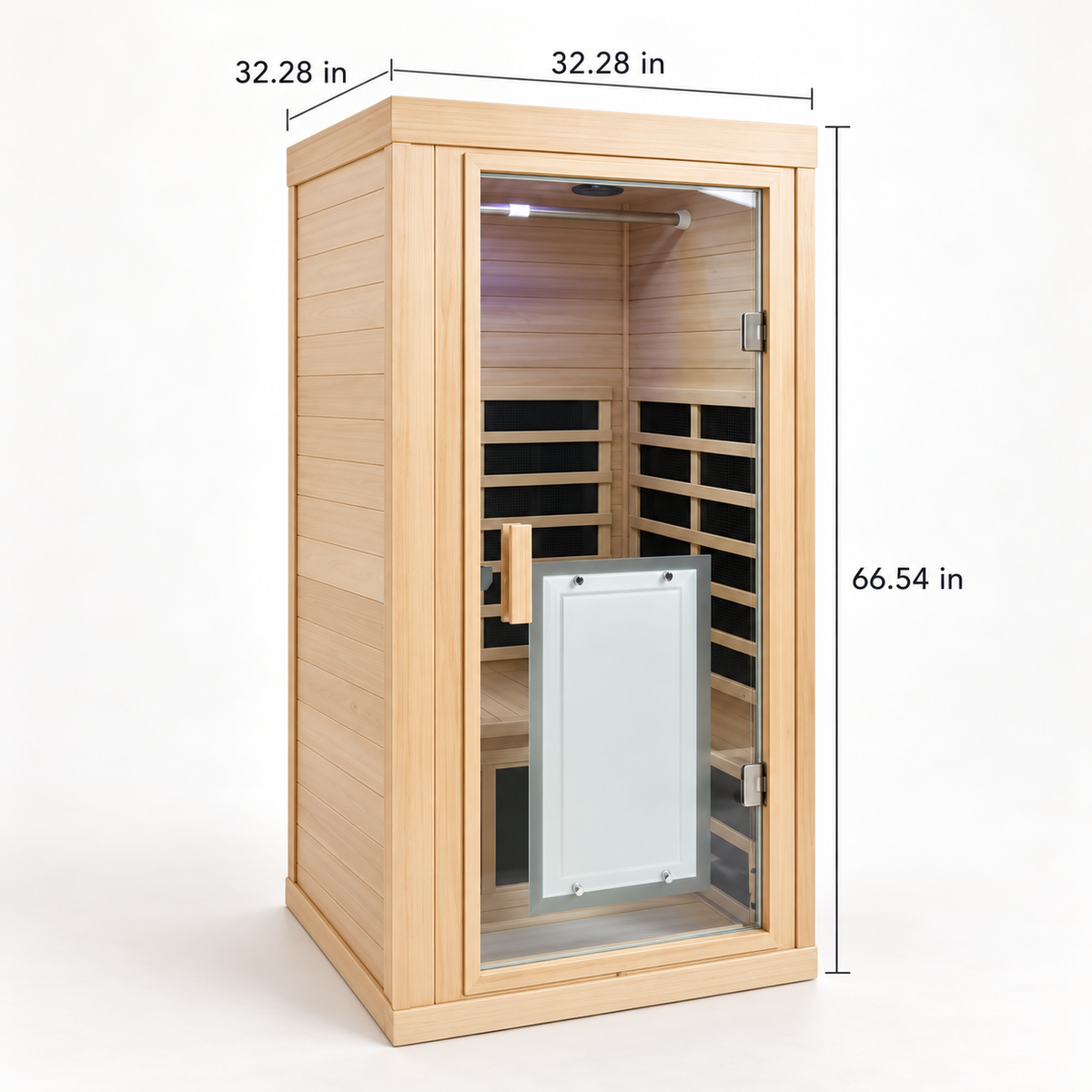 1 Person Indoor FAR Infrared Sauna, Canadian Hemlock, 7 Heaters, ETL & cETL Listed, 120V, 1700W