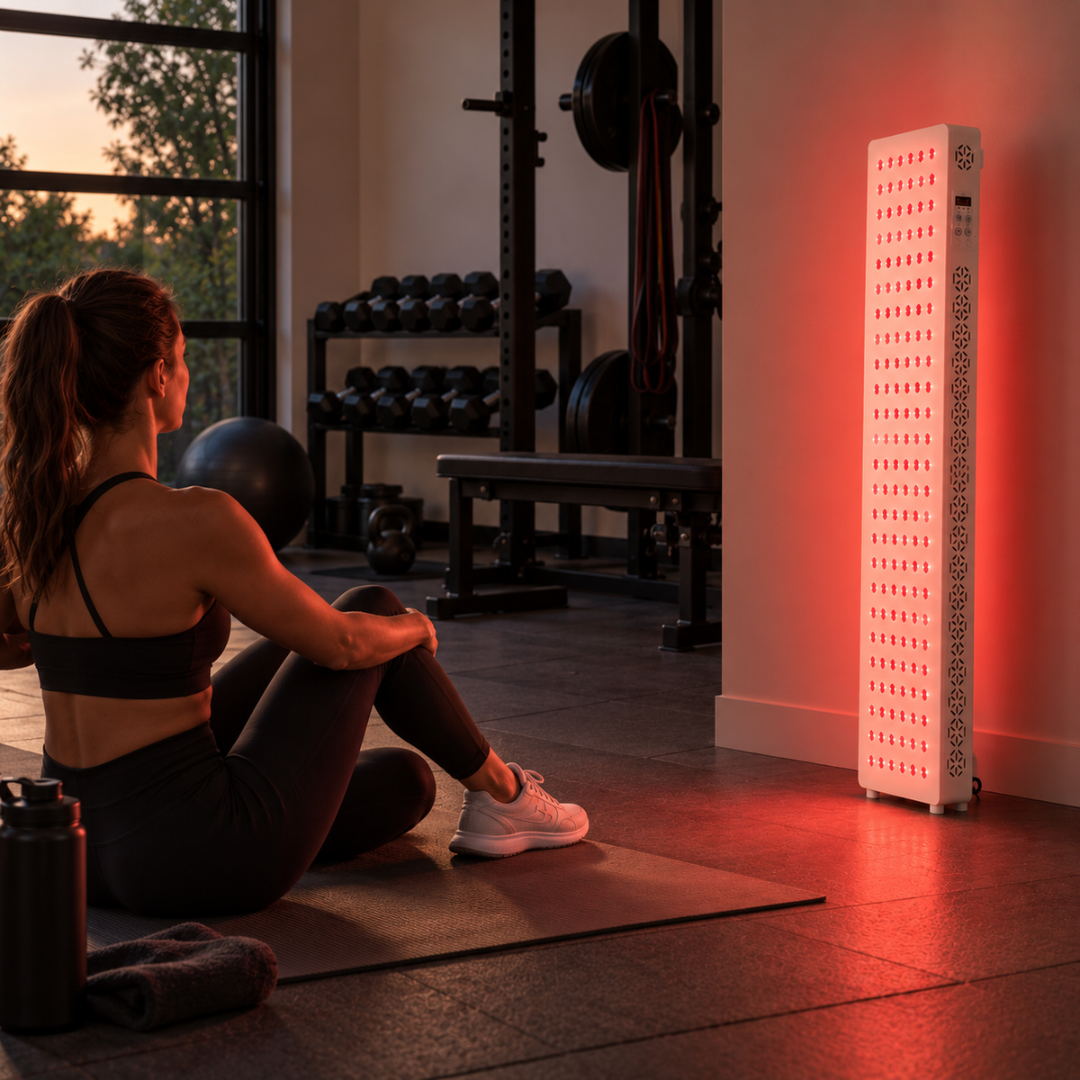 Red Nova Compact 900 panel running during a home gym floor session